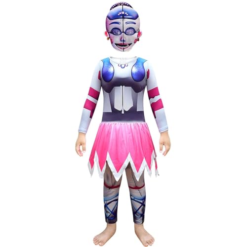 Mifeiwukawa FNAF FNAF Cosplay-Kostüm, Fuchs-Chica-Bonnie-Bunny-Bunny-Bunny-Kostüm, Sicherheitsverletzungs-Kostüme für FNAF, Overall mit Horror-Gesichtsmaske, Outfit, Halloween, Verkleidungsparty (Typ von Mifeiwukawa