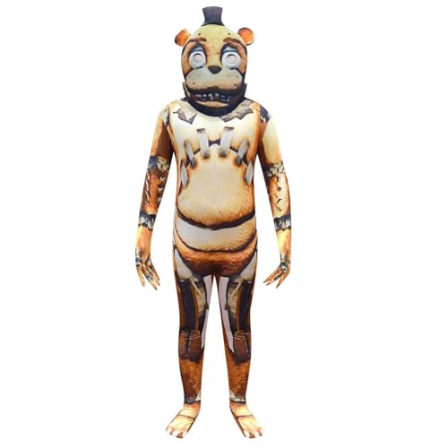 Mifeiwukawa FNAF FNAF Cosplay-Kostüm, Fuchs-Chica-Bonnie-Bunny-Bunny-Bunny-Kostüme für FNAF, Overall mit Horror-Gesichtsmaske, Outfit, Halloween, Verkleidungsparty (Typ 1, 160) von Mifeiwukawa