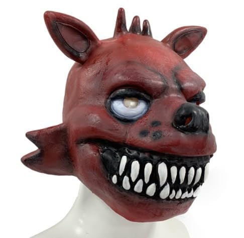 Mifeiwukawa FNAF Sonne und Mond Kostüm Maske, Foxy Fazbear Chica Cosplay Maske Security Breach Gruselige FNAF Halloween Kostüme Cosplay Requisiten (Fuchs) von Mifeiwukawa