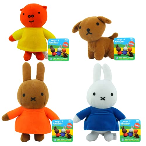 Miffy Adventures Big and Small – Sprechendes Plüschspielzeug-Set, 4 Stück, Melanie, Grunty & Snuffy von Miffy