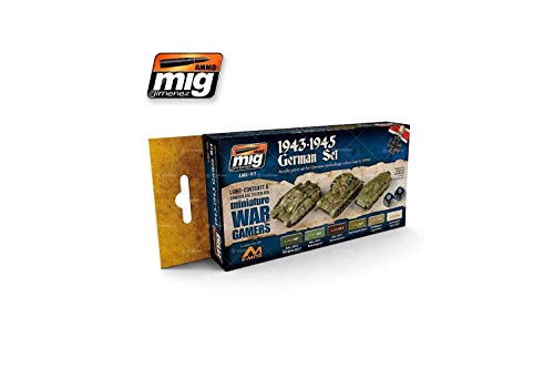 Mig Jimenez A.MIG-7117 Ammo 1943-1945 Deutsches Wargames Acrylfarben-Set, 6 x 17 ml Gläser, Mehrfarbig, 17 ml (6er Pack) von Mig Jimenez