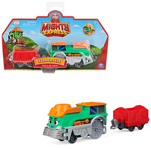 Mighty Express Push-and-Go Zug Farm Frieda mit Güterwaggon - handbetriebener Zug zur beliebten TV-Serie, ab 3 Jahren von Mighty Express