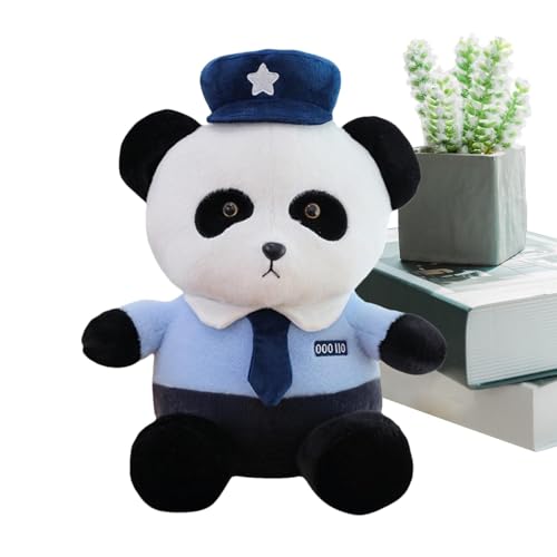 Mihauuke Ausgestopfter Panda,Panda-Stofftier - Panda-Wurfkissen mit und Krawatte | Weiche, gemütliche Tierpuppe, verspielter Begleiter für Bett, Sofa, Wohnzimmer, Schlafzimmer von Mihauuke