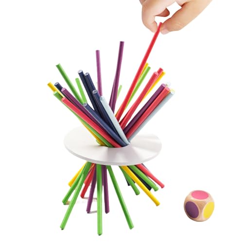 Mihauuke Balance-Stick-Spielzeug, Holzstab-Spielzeug für Kinder,Farbiges Balance-Stick-Tischspiel - Familiensammelstäbchen, Spielzeug für und Mädchen, Lehrmittel, Denksportaufgaben, Denkspiel von Mihauuke