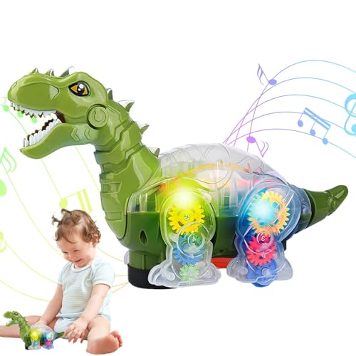 Mihauuke Bewegendes Spielzeug für Babys, Krabbelspielzeug für Babys von 6 bis 12 Monaten - Dinosaurier-Krabbelspielzeug für Babys mit Musik und bunten Lichtern - Gears Design Babies von Mihauuke