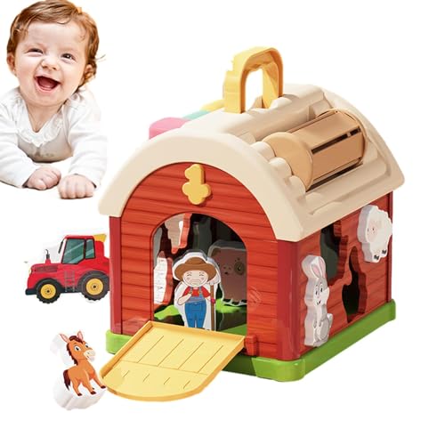 Mihauuke Farm Animals Big Barn Toys, Bauernhof-Spielset für Mädchen | Bausteine-Form-passendes Spielzeug - Bauernhof-Spielset mit Tierfiguren, pädagogisches Lernspielzeug, Bauernhof-Spielzeugset für von Mihauuke