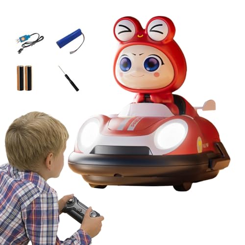 Mihauuke Ferngesteuertes Auto für Kinder, ferngesteuertes Autoscooter - Ferngesteuertes Autoscooter-Set - Wiederaufladbarer RC-Speed-Autoscooter mit Musik und Licht, Cartoon-Kampf-Rennfahrzeuge, von Mihauuke