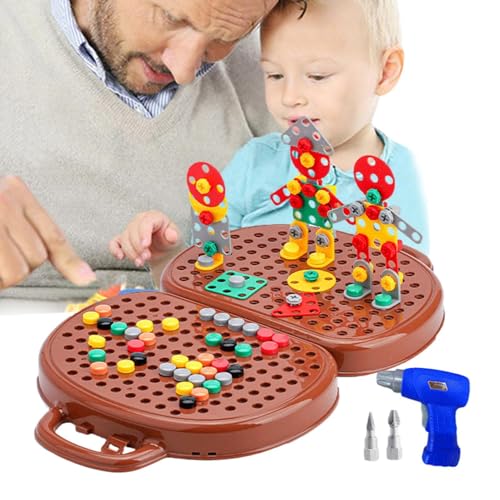 Mihauuke Kleinkind-Schraubendreher-Spielzeugset,-Schraubendreher-Brett-Set - Feinmotorikspielzeug | Dicke Neuheit Kreative Lustige Robuste Holz Werkzeug Set Logik Spiel STEM Pädagogisches Spielzeug von Mihauuke