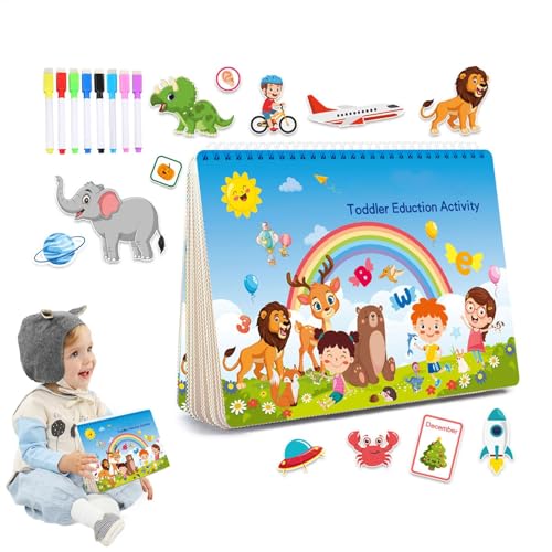 Mihauuke Lernbuch, Leise Bücher für Kinder - Kindergarten-Lernaktivitäten, Buchspielzeug | Interaktive Lernbücher, Buch mit Lernaktivitäten im Vorschulalter, kognitives Vorschulspielzeug für Mädchen. von Mihauuke