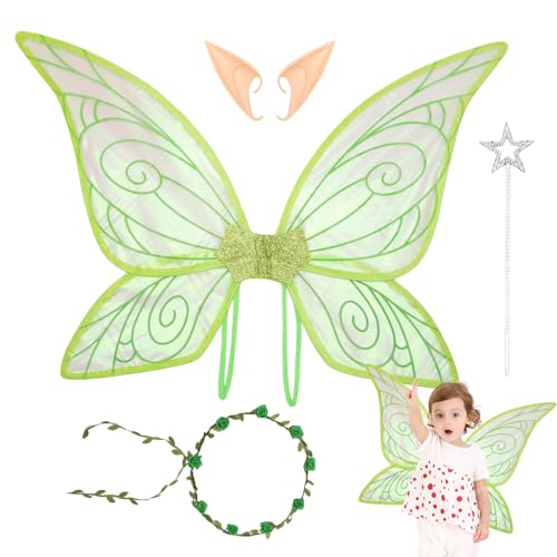 Mihauuke Mädchen Fee Flügel Set - Elfenflügel Kostüm Set,Leichtes Prinzessin Cosplay Zubehör für Hochzeitsdekoration Geburtstag Weihnachten und Feiertage Mihauuke Mädchen Fee Flügel Set - Elfenflügel Kostüm Set,Leichtes Prinzessin Cosplay Zubehör für Hochzeitsdekoration Geburtstag Weihnachten und Feiertage von Mihauuke