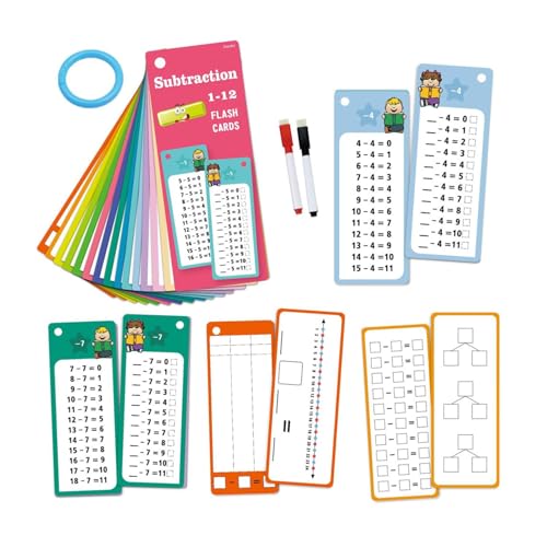 Mihauuke Mathe-Flash-Kartenspiel, Mathe-Flash-Karten,Mathe-Spiele für Kinder mit Ring - Kartenspiele, Lernkarten mit Zahlen, Must-Haves für und Mädchen im Homeschool-Klassenzimmer von Mihauuke