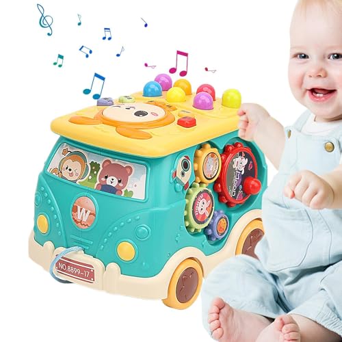 Mihauuke Musikalisches Autospielzeug, Spielzeugauto für Kleinkinder - Frühpädagogisches Spielzeugbus-Spielzeug,Busspielzeug Vorschul-Lernspielzeug mit Licht und Musik für und Mädchen ab 1 Jahr von Mihauuke