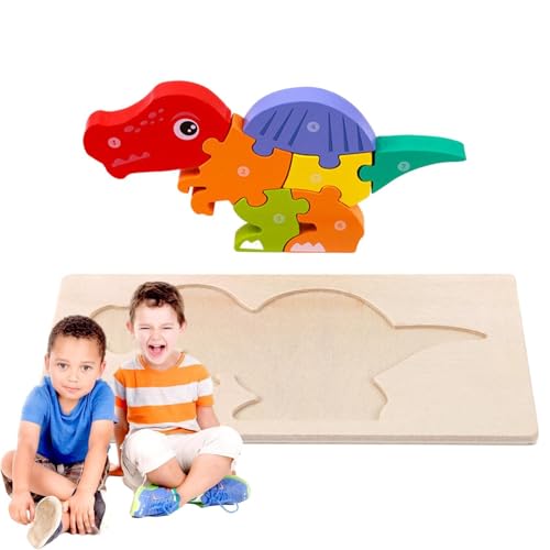 Mihauuke Pädagogisches -Cartoon-Puzzle, Dinosaurier-Puzzles für Kinder,Pädagogische Cartoon-Tier-Puzzle-Puzzle-Spielzeuge - Frühlernendes Kinder-Puzzlespielzeug für Kinder, und Mädchen ab 3 Jahren von Mihauuke