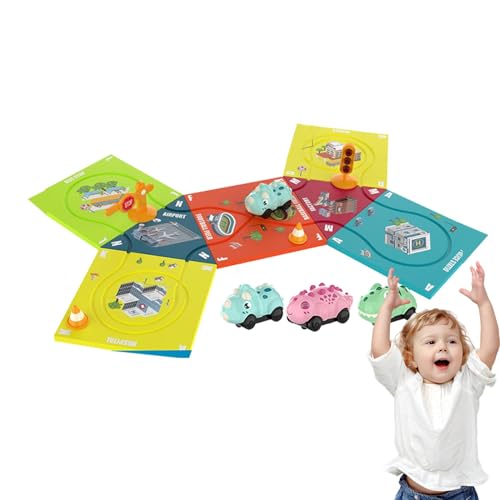 Mihauuke Puzzle-Autospuren mit Fahrzeugen,Autospur-Puzzle für Kinder - Lernspielzeug für kritisches Denken | Kreatives Spielzeugauto-Puzzlebrett, lustiges Lernspielzeug für kritisches Denken für von Mihauuke