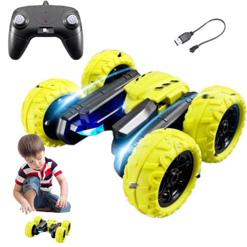 Mihauuke RC-Stunt-Auto, doppelseitiges RC-Auto - 360 Grad rollendes 4WD RC Stunt-Spielzeugauto mit Licht und Spray,2,4 GHz wiederaufladbares Stunt-Fahrzeugauto für und Mädchen zum Geburtstag von Mihauuke