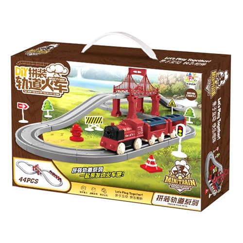 Mihauuke Spielzeugeisenbahn-Sets, Kindereisenbahn-Set,Modelleisenbahn-Set | Vorschul-Lernaktivitäten für und Mädchen ab 3 Monaten, Eisenbahn-Spielset mit Lokomotive, Eisenbahnwaggons und Gleisen von Mihauuke