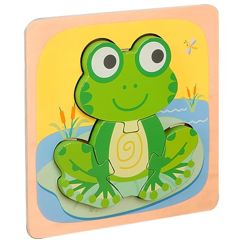 Mihauuke Tierpuzzle für Kinder,Tierpuzzle | Lernpuzzle für Kleinkinder,Buntes Holzpuzzle für Kinder, Hirsch, Ente, Frosch, AFFE, Fisch, Löwe, Lernpuzzlespielzeug von Mihauuke