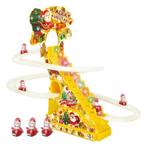 Mihauuke Weihnachtsmann-Kletterspielzeug, elektrische Weihnachtsmann-Kletterleiter - Santa Christmas Rolltreppe batteriebetrieben - Elektrische Schienenrutsche, Treppen, Achterbahn, Spielset für von Mihauuke