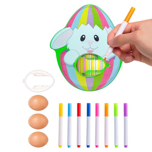 Osterei Färbeset,Eier Bemalen Maschine Kinder Osterei Zum Bemalen DIY Osterei Färbeset Mit 8 Bunten Markern Spin-nin Egg Dekorationsset Geschenke Für Easter von Mihauuke