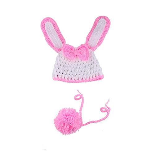 Mikikit 1 Satz Foto-Requisiten für Kleinkinder Mädchen Neugeborenes Outfit rabbit costume photography props Kostüme für die Babyfotografie handgestrickte Kinderkleidung von Mikikit