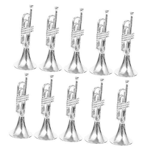 Mikikit 10 Stück Teiliges Miniatur Trompeten Modellset Silberfarben Mini Musikinstrument Dekoration Puppenhaus Zubehör für DIY Mini Haus Wohnraumgestaltung Mikikit 10 Stück Teiliges Miniatur Trompeten Modellset Silberfarben Mini Musikinstrument Dekoration Puppenhaus Zubehör für DIY Mini Haus Wohnraumgestaltung von Mikikit