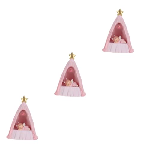 Mikikit 3 Stk Engel Mädchen Ornamente Niedlich Engel-Ornament realistisch Mini-Tierfiguren Cupcakes Dekor Backornament Kuchenornament Nachtisch Nachtlicht Zylinder schmücken Zubehör Harz von Mikikit