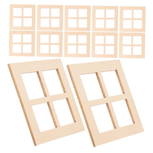 Mikikit 30 Stück Puppenhaus Mini Holzfenster Unbemalt Fach Sprossenrahmen aus für Miniaturmöbel Puppenhaus Zubehör zum Basteln und Dekorieren Mikikit 30 Stück Puppenhaus Mini Holzfenster Unbemalt Fach Sprossenrahmen aus für Miniaturmöbel Puppenhaus Zubehör zum Basteln und Dekorieren von Mikikit