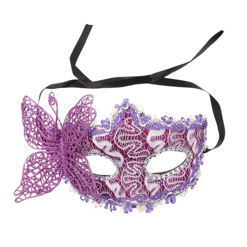 Mikikit Maskerade-Maske Halbgesichtige Party-Kostümmasken Ball Venezianische Party-Maskerade Für Damen Kostümzubehör von Mikikit