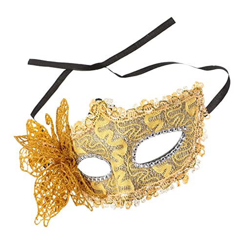 Mikikit Maskerade-Maske Halbgesichtige Party-Kostümmasken Ball Venezianische Party-Maskerade Für Damen Kostümzubehör von Mikikit