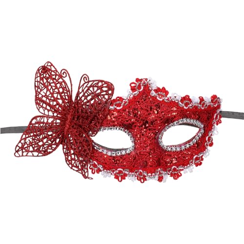 Mikikit Maskerade-Maske Halbgesichtige Party-Kostümmasken Ball Venezianische Party-Maskerade Für Damen Kostümzubehör von Mikikit