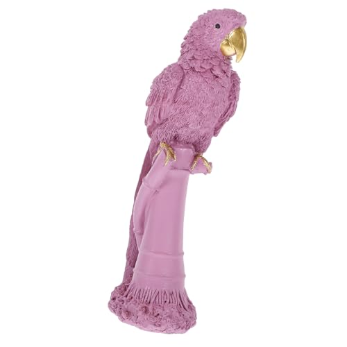 Mikikit papageienverzierungen Tischvogelskulptur lebensecht simulierte Vögel Faux-Papageien-Modelle wohnzimmerdeko wohnaccessoires Simulationspapageienmodell Papageienfigur aus Harz Violet von Mikikit