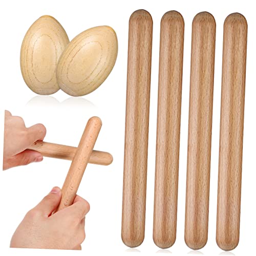 Mikinona 1 Set Sandeier Kleinkind Instrumente Instrumente Schlaginstrument Rhythmus Stick Rhythmus Musik Lummi Stick Musikspielzeug Shaker Eier Shaker Shaker Holz Ei Spielzeug von Mikinona