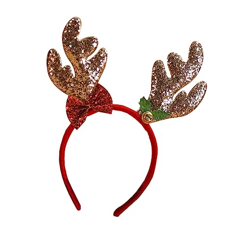 Mikinona 1PC Weihnachtsdekoration Glitzernde Geweih Stirnbänder Mit Glocken Haarschmuck Perfekt Für Festliche Anlässe Karneval Und Partys von Mikinona