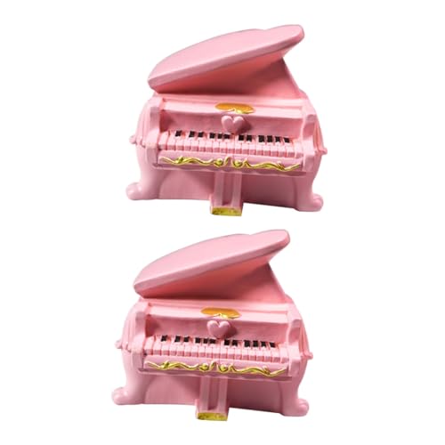 Mikinona 2 Stück Miniatur Klavier Modell Teiliges Resin Miniaturmusikinstrument Puppenhaus Dekoration DIY Zubehör für Miniaturhäuser und Handgefertigte Landschaften Rosa Design Mikinona 2 Stück Miniatur Klavier Modell Teiliges Resin Miniaturmusikinstrument Puppenhaus Dekoration DIY Zubehör für Miniaturhäuser und Handgefertigte Landschaften Rosa Design von Mikinona