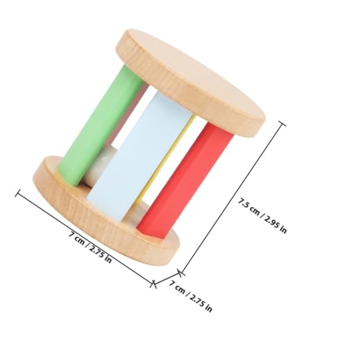 Mikinona Holz Griff rassel Bunte Montessori Drehtrommel für Neugeborene Monate Frühe Hand Auge koordination und Greiftraining Mikinona Holz Griff rassel Bunte Montessori Drehtrommel für Neugeborene Monate Frühe Hand Auge koordination und Greiftraining von Mikinona