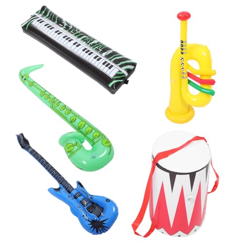 Mikinona Teiliges Aufblasbares Musikinstrumenten PVC Leichtes Party Deko mit Gitarre Saxophon Trompete Keyboard Schlagzeug Farbige Bühnenrequisiten für Jungen und Mädchen Mikinona Teiliges Aufblasbares Musikinstrumenten PVC Leichtes Party Deko mit Gitarre Saxophon Trompete Keyboard Schlagzeug Farbige Bühnenrequisiten für Jungen und Mädchen von Mikinona