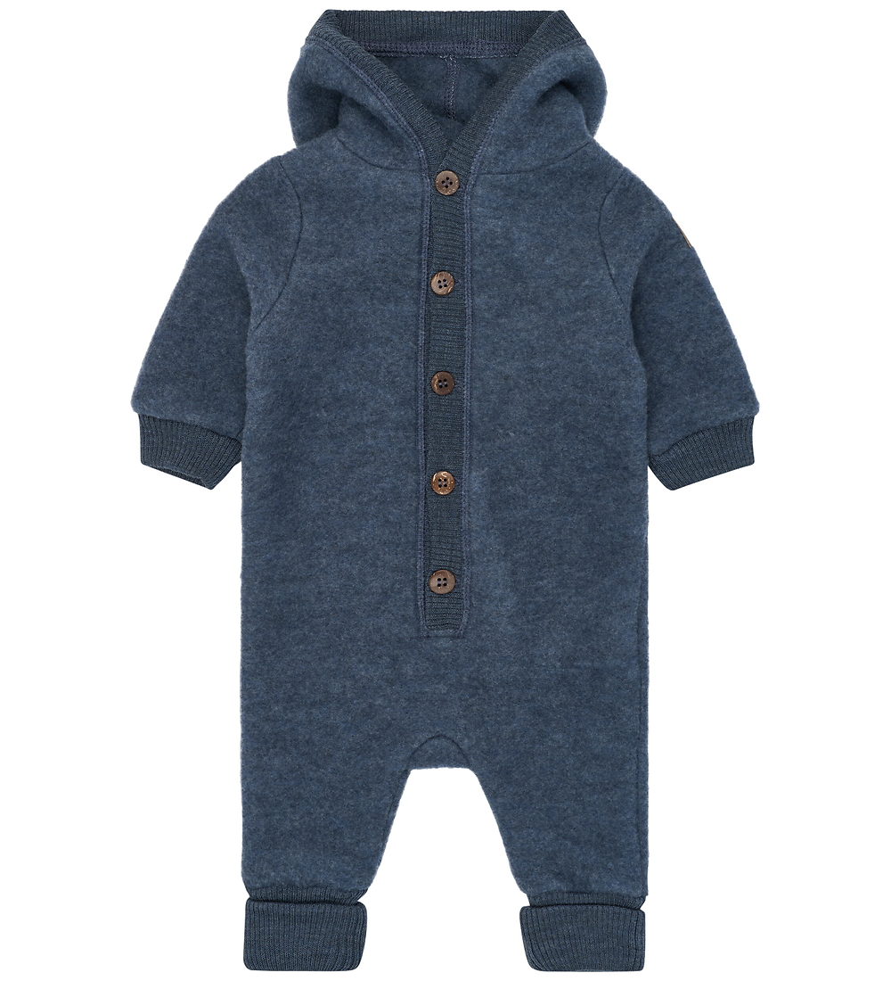 Mikk-Line Overall m. Kapuze - Wolle - Blue Melange - Mikk-Line - 74 - Overalls Mikk-Line Overall m. Kapuze - Wolle - Blue Melange - Mikk-Line - 74 - Overalls von Mikk-Line