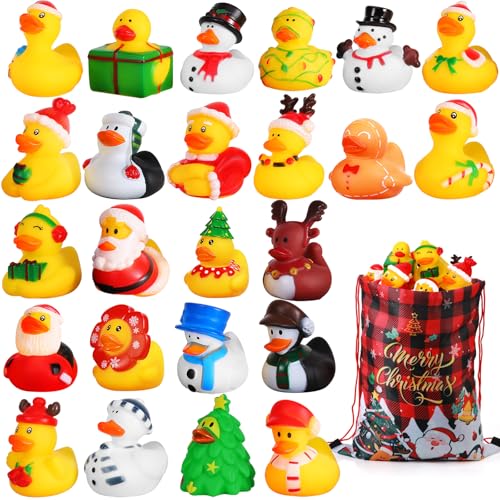 Mikulala 24 Stücke Weihnachten Gummienten Badespielzeug, niedliche sortierte Gummienten für Baby Dusche Auszeichnungen,Jeep Ente für Kinder Mädchen Jungen Mikulala 24 Stücke Weihnachten Gummienten Badespielzeug, niedliche sortierte Gummienten für Baby Dusche Auszeichnungen,Jeep Ente für Kinder Mädchen Jungen von Mikulala