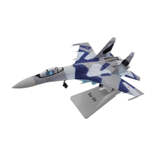 Milageto 1/100 SU35 Kampfflugzeug Druckguss-Flugzeugmodell Simulation Metallflugzeugmodell Flugzeugmodell für Theken-Bücherregal-Displays von Milageto