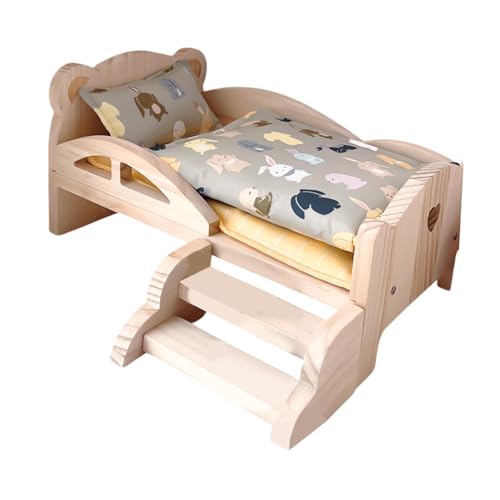 Milageto 1/12 Puppen-Miniatur-Bett-Puppen zubehör aus Holz für Spielzeug 1 Matratze, 1 Stepp Decke und 1 Kissen für Puppenhaus-Dekor, Bunny-bettwäsche-Set von Milageto