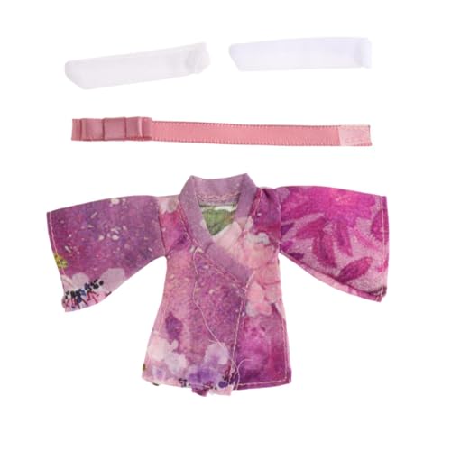 Milageto 1/12 Skala weibliche Puppe Kimono Kleidung, Miniaturzubehör handgefertigte Modekleidung für 6 -Zoll -Actionfiguren Kostüm, Lila von Milageto