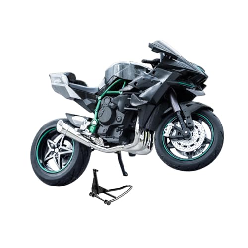 Milageto 1:10 Motorradmodell mit Ton und Licht, Schreibtischdekoration, sammelbares kreatives Motorradspielzeug realistisch für Jungen Mädchen, Grau von Milageto