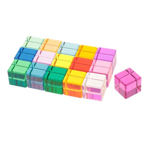 Milageto Acryl-Regenbogen-Jelly-Blöcke für Kinder ab 3 Jahren, Montessori-Sinnes-Spielzeug für Babys und Kinder, Bunte sensorische Bausteine Lernspielzeug für Jungen und Mädchen, 16pcs Quadrat Milageto Acryl-Regenbogen-Jelly-Blöcke für Kinder ab 3 Jahren, Montessori-Sinnes-Spielzeug für Babys und Kinder, Bunte sensorische Bausteine Lernspielzeug für Jungen und Mädchen, 16pcs Quadrat von Milageto