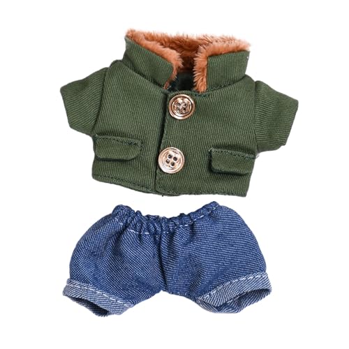 Milageto 17cm Puppe Kleidung Set Schlüsselanhänger Puppe Zubehör Mädchen Geschenke Puppe Kostüm Hut Schöne Puppe Top und Hosen Anhänger Puppe Outfits, Mantel Und Hose von Milageto