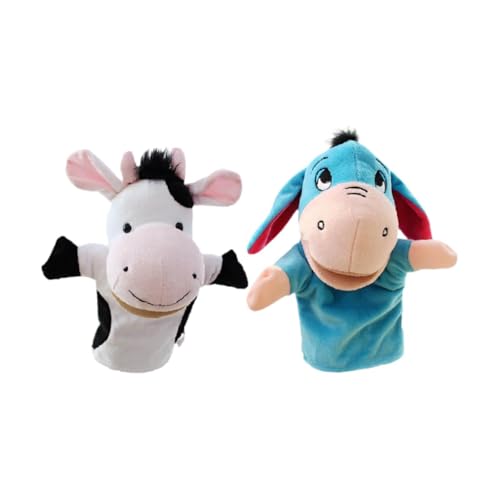 Milageto 2pcs Tierhandpuppenpädagogikpädagogische Puppen, weiche, Vorschule vor, um Tierplüschspielzeug für das Showtheater zu birten von Milageto