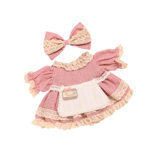 Milageto 38 cm Puppenkleid, Kleidung, Kostüme, Foto-Requisiten, stilvoll für Kinder, Dekoration, Plüsch-Puppenzubehör, weiche Ankleidepuppenkleidung, Rosa von Milageto