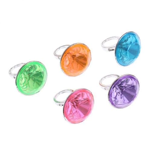 Milageto 3X 5 Stück Kinder Diamant Ringe Schmuck für Kinder Rollenspiele von Milageto