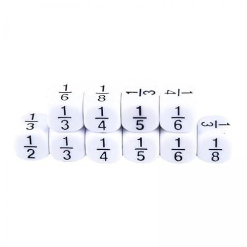 Milageto 4X 10 Acryl Bruchwürfel, Lernspiele, Mathe Spielzeug, Klassenzimmerspiele, Bruchzahlenwürfel, Lehrermanipulative von Milageto