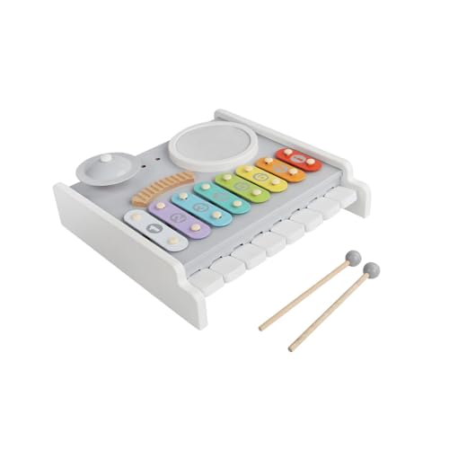 Milageto 5 in 1 Baby Klavier Xylophon Spielzeug Baby Musikinstrumente Farbwahrnehmung Klaviertastatur Montessori für Kinder Baby Geschenke von Milageto