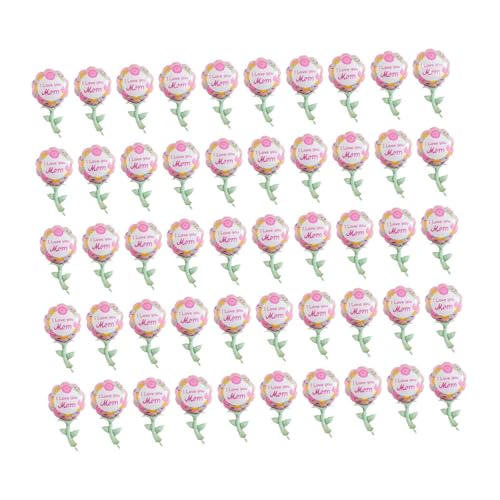 Milageto 50pcs Muttertag Ballons Party Dekoration Supplies Blumenförmige kreative Aluminiumfolienballon für festliche Feierlichkeiten von Milageto